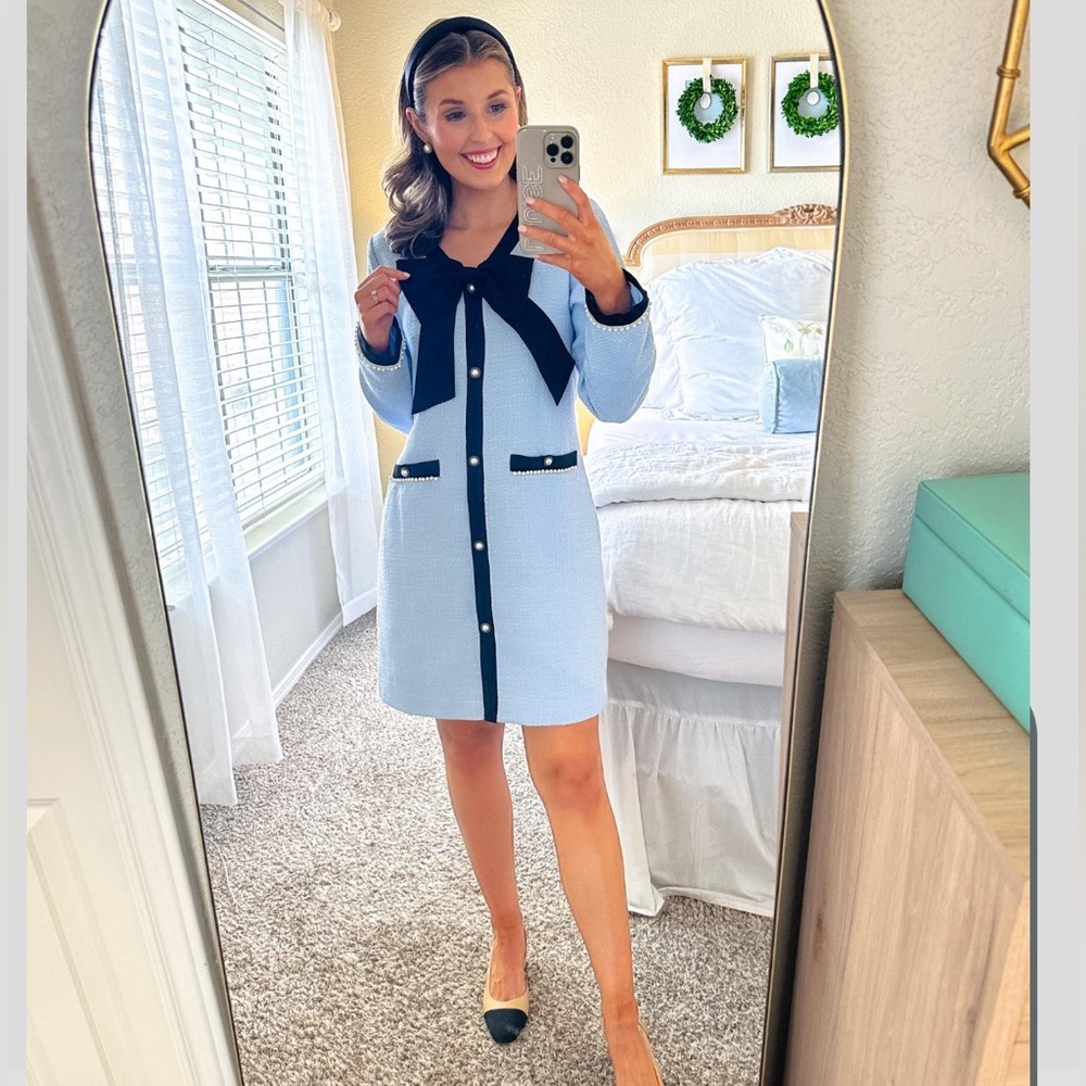Blue Tweed Dress